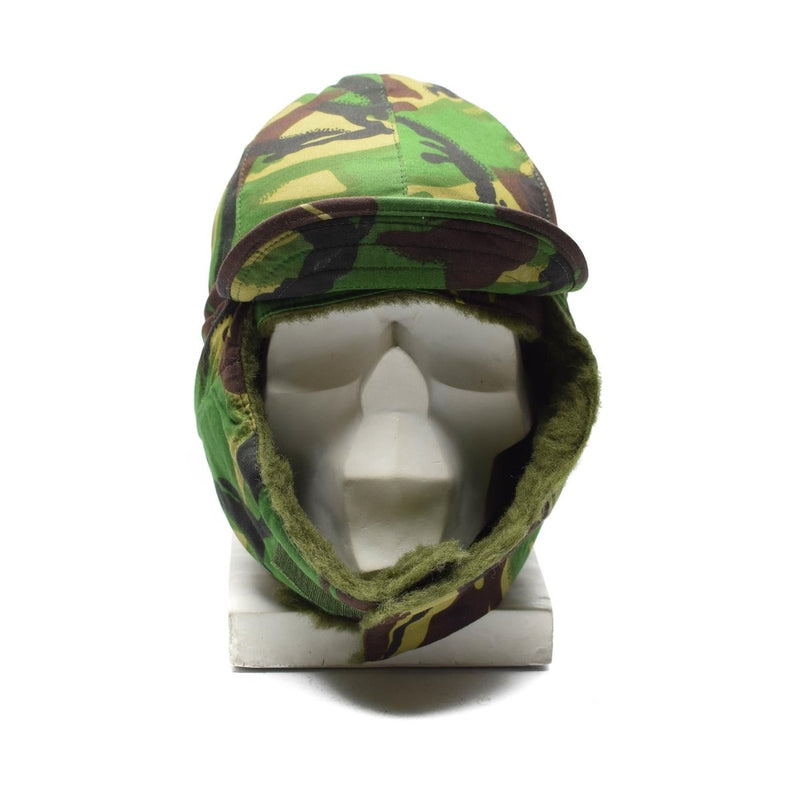Original British army forces winter hat folding ears DPM woodland camouflage ear flaps