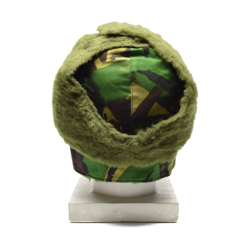 Original British army forces winter hat folding ears DPM woodland camouflage neck ear flaps