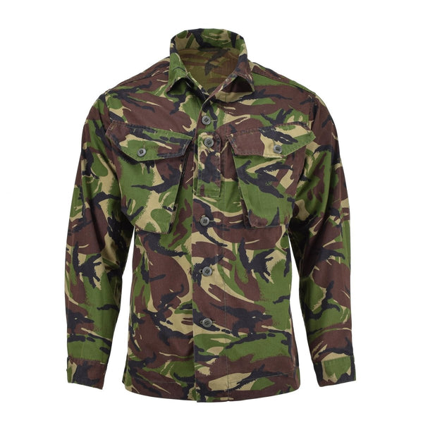 Original British army military combat DPM camouflage field jacket shirt 95 lightweight chest pockets epaulets long sleeve