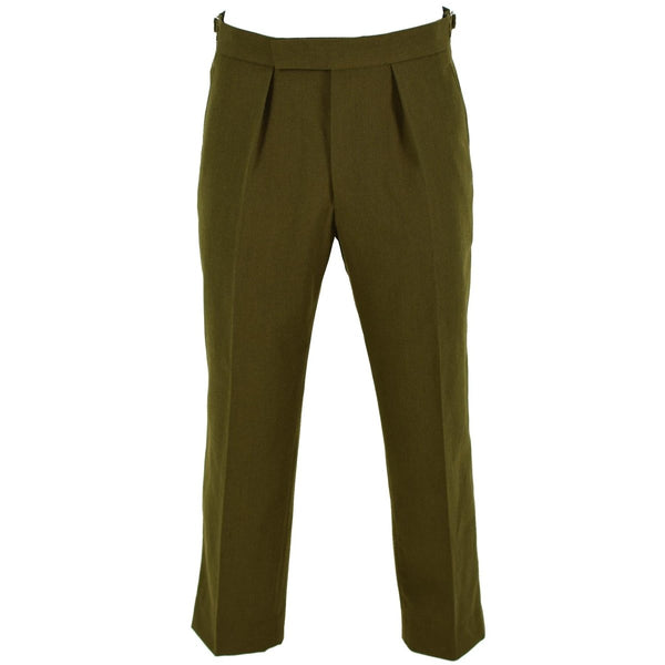 Original British army vintage official uniform pants olive parade military dress all seasons trousers