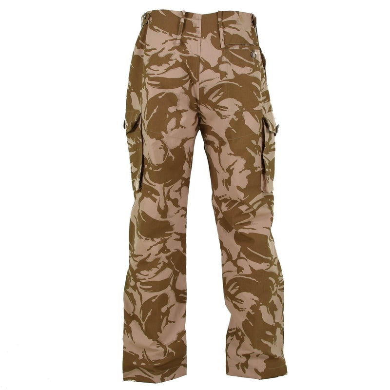 Vintage original British army pants desert DP field troops combat windproof BDU trousers wide belt loops