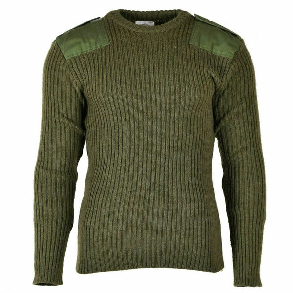 British army pullover Commando Green Olive sweater Wool blend Men Jumper