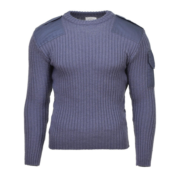 Original British army pullover Commando Jumper Blue Gray sweater Wool long sleeve crew neck