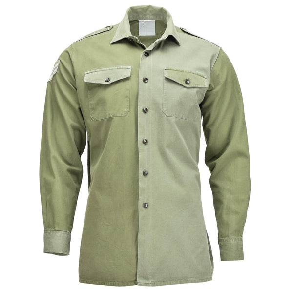 Original British army shirt O.D Green Military service long sleeve classic vintage shirts chest pockets buttoned cuffs