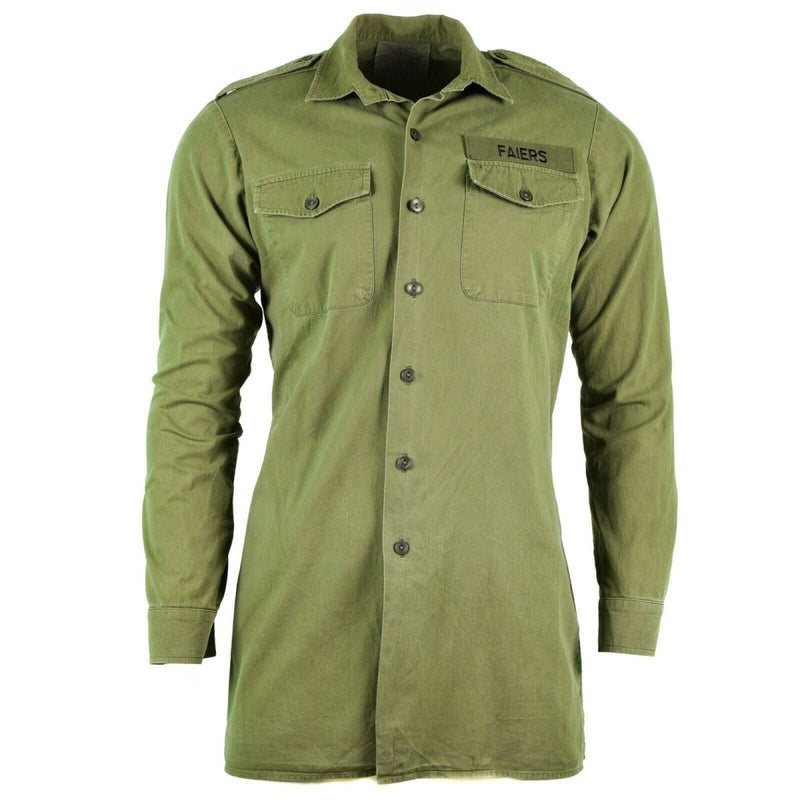 Vintage classic British army shirt Green Military service long sleeve shirts
