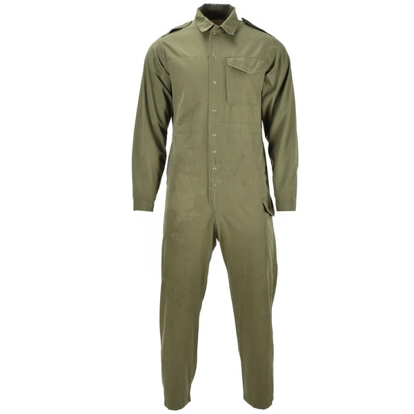 Original vintage British coverall army olive green suit mechanics jumpsuit coveralls olive elasticated waist