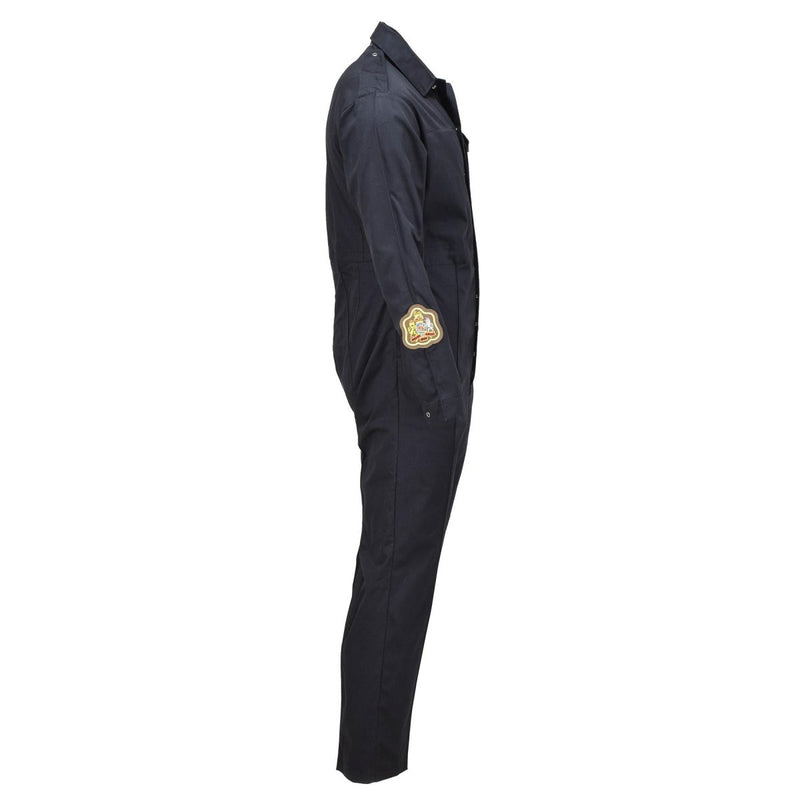 Original British Military mechanic coverall workwear uniform work jumpsuit black patch plate on shoulder