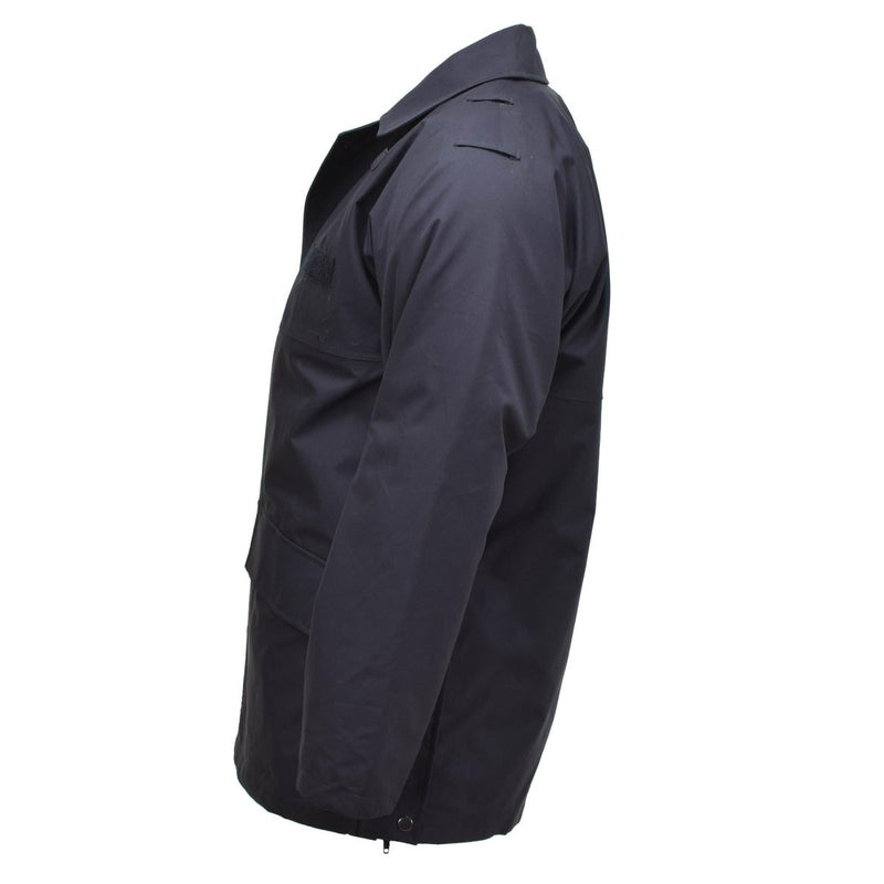Original British Military rain jacket Police solid black lined waterproof coat