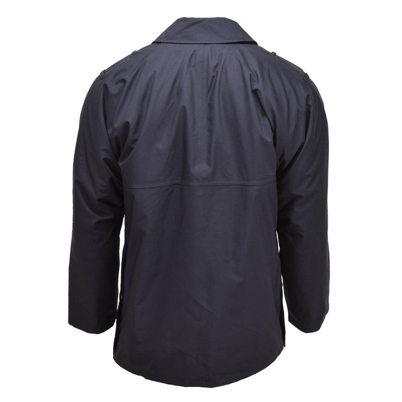 British Military rain jacket Police solid black lined waterproof coat