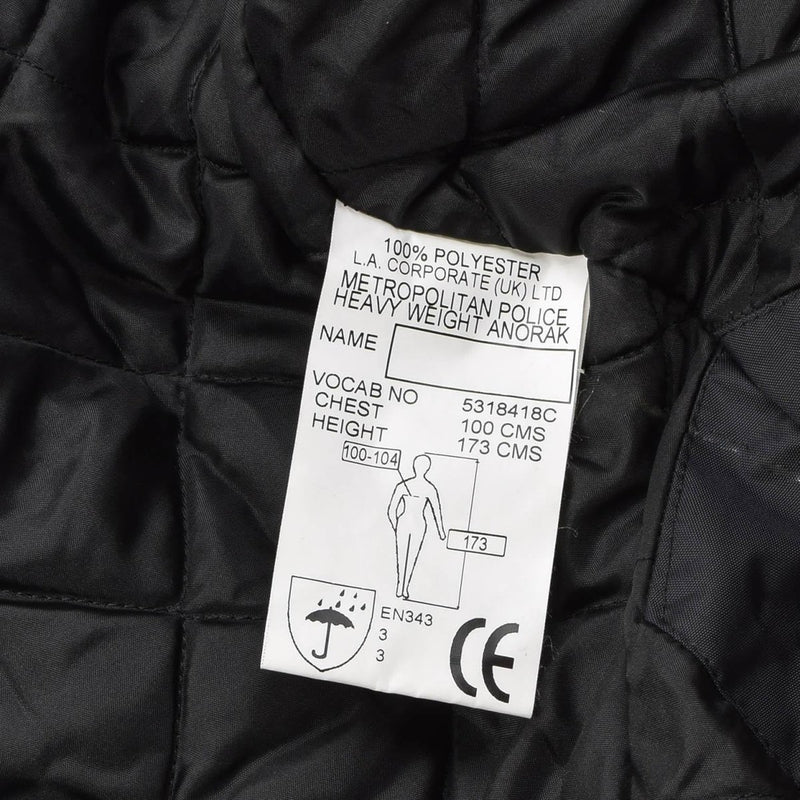 Original British Military rain jacket Police solid black lined waterpr ...