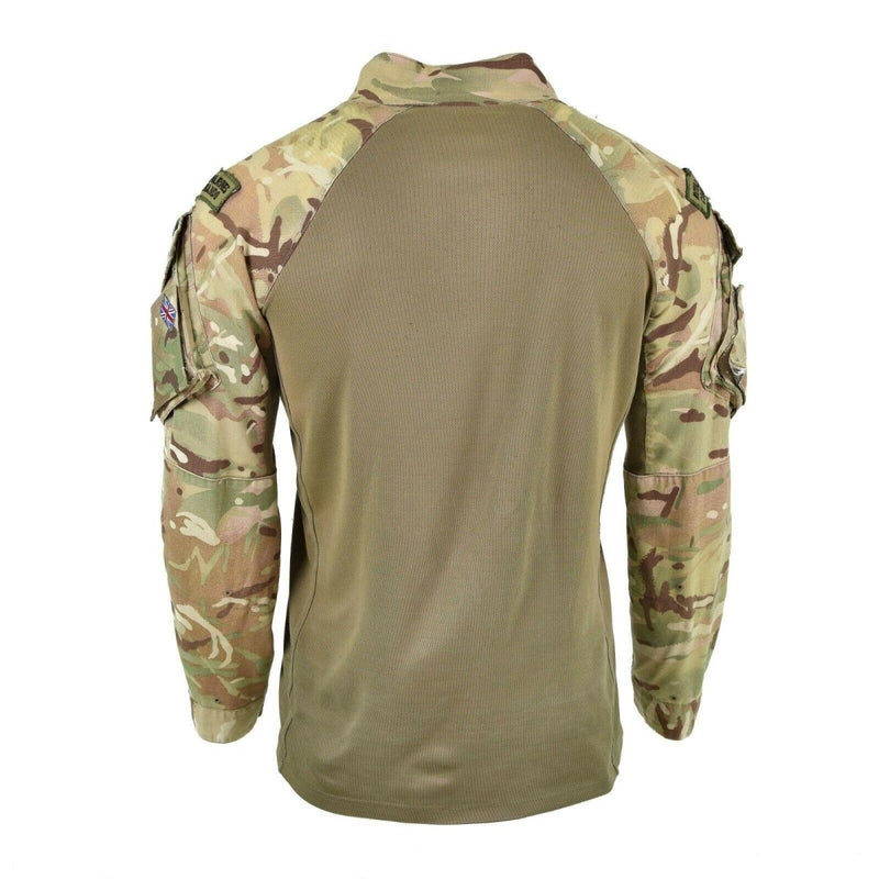 Original British under body armor shirt UBAC MTP camo military issue sweatshirt reinforced elbows buttoned cuffs