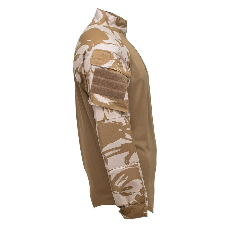 Original British under body shirt UBAC Desert camo military issue arm pockets hook and loop attachment plates British flag