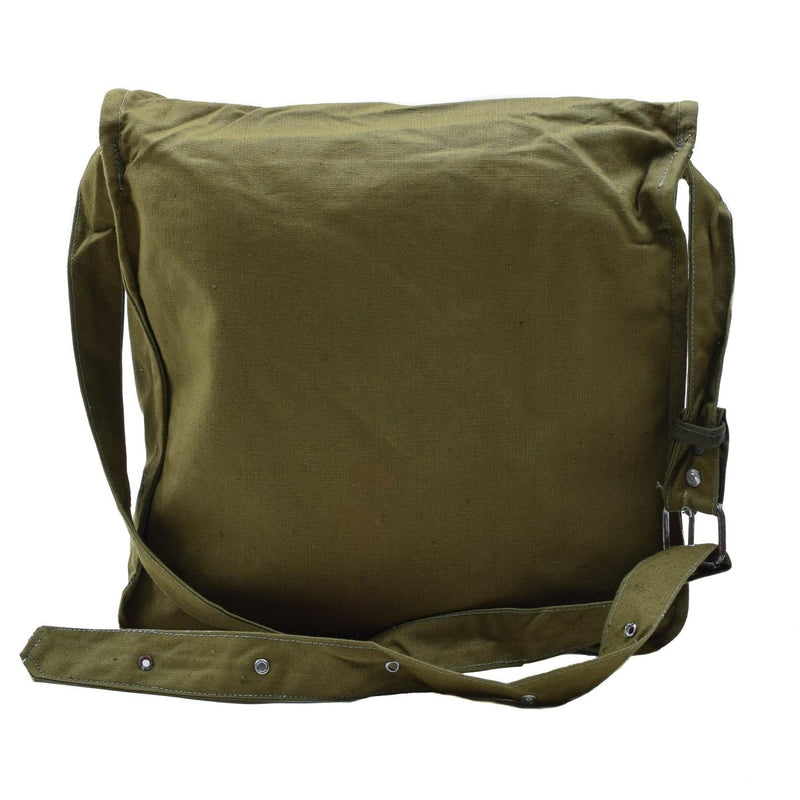 Original Bulgarian Military olive shoulder bag  adjustable strap outdoor travel vintage metal buckles