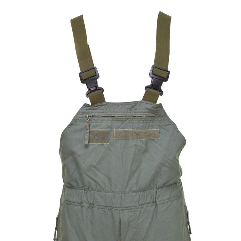 Czech Army bib pants flame-resistant aramid military surplus trousers big zip front pocket