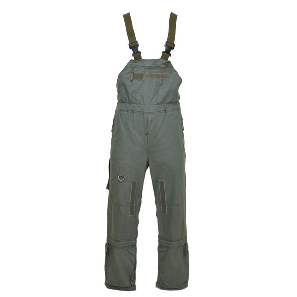 Original Czech Army bib pants flame-resistant aramid military surplus trousers elasticated waist quick release buckle