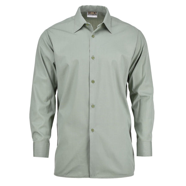 Original Czech Army Dress Shirt Olive Long Sleeve Button up Military Surplus NEW
