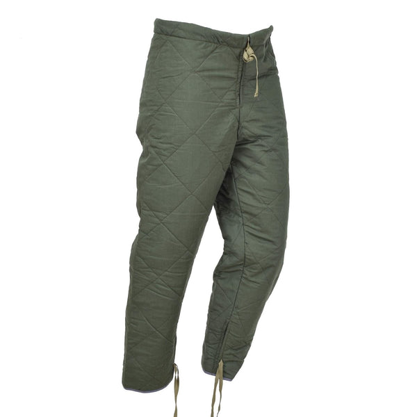 Original vintage Czech Army olive liner pants thermal winter warm underpants elasticated adjustable waist