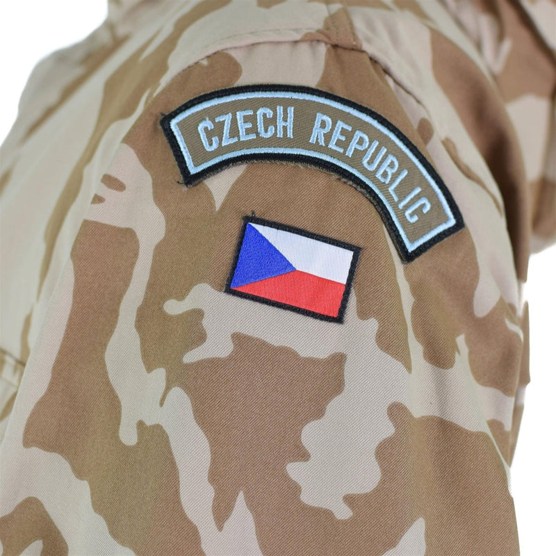 Original Czech army parka windproof jacket BDU desert camo military surplus Czech flag and insignia on the left shoulder