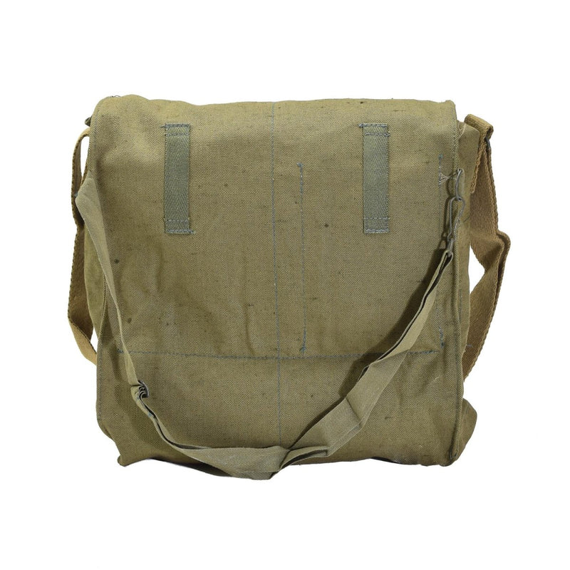 Original Czech Military gas mask shoulder bag green canvas vintage surplus