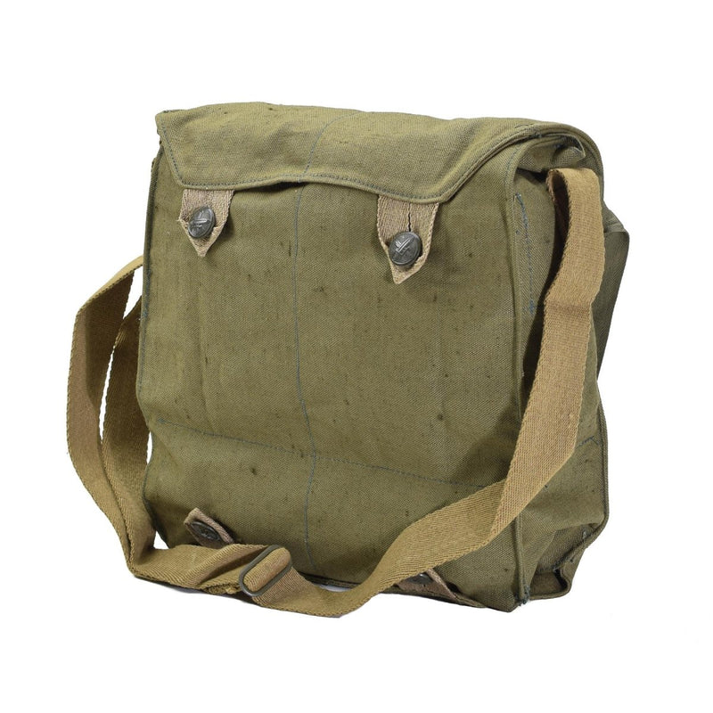 Original vintage Czech Military gas mask adjustable shoulder strap bag green canvas vintage surplus lightweight 6L