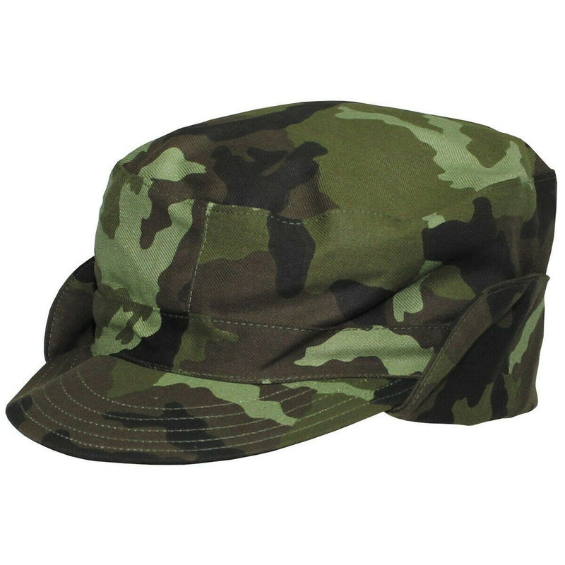 Czech Military M95 woodland camouflage field combat visor cap neck cover ear flaps