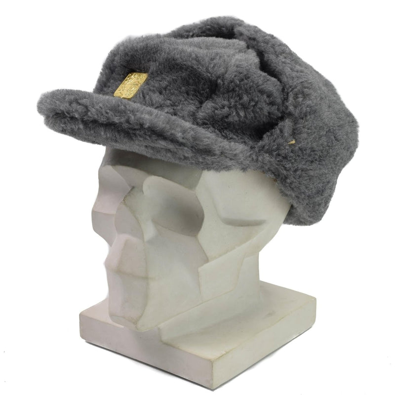 Original Czech Republic army winter trapper hat cold weather faux fur ear neck flap cap issue vintage
