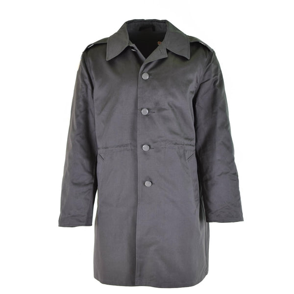 Vintage Danish army combat coat M71 Denmark military civil defense jacket adjustable waist side pockets Gray