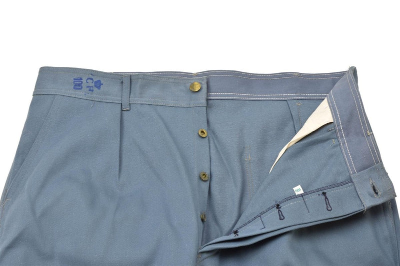 Original Danish Military pants casual Denmark trousers blue buttons closure