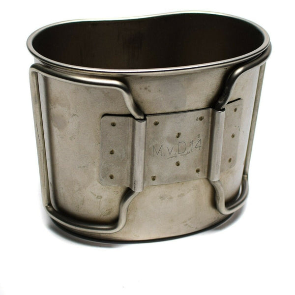 Original Dutch army canteen cup mug mess stainless steel pot bushcraft