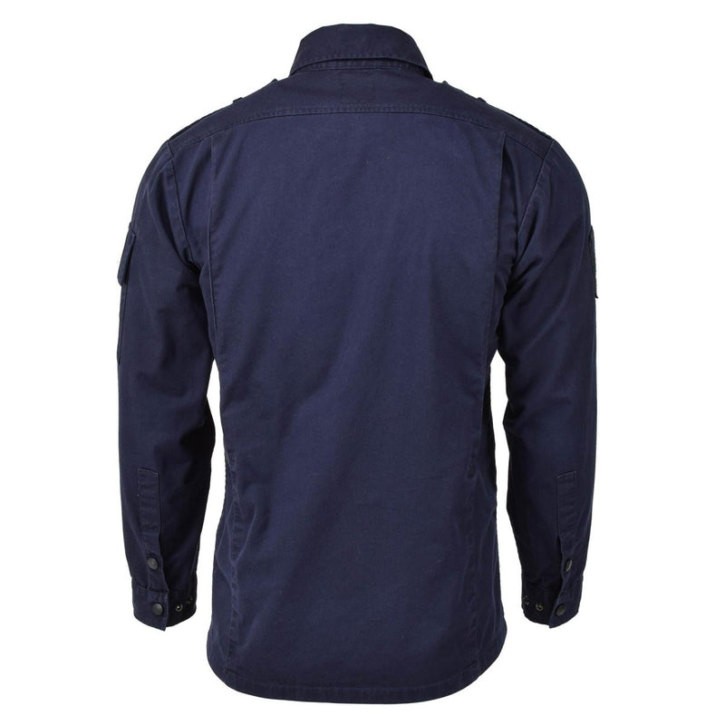 Original Dutch army jacket workwear blue uniform long sleeve military shirt workwear outdoor all seasons