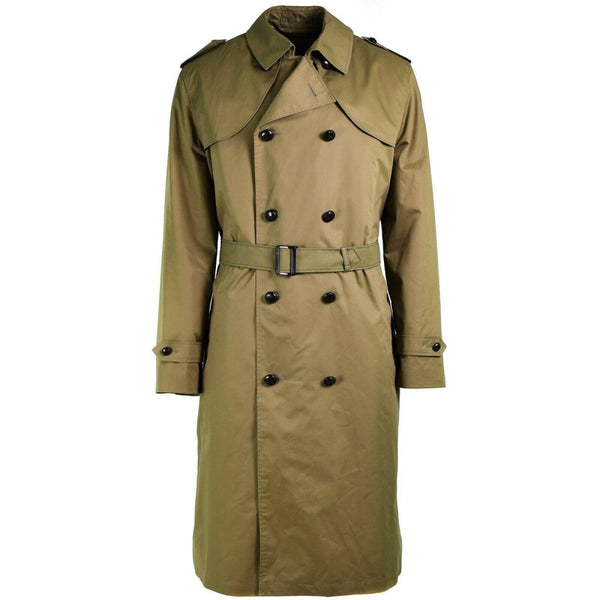 Original vintage Dutch army trench coat men's Khaki formal classic dress officer coat with lining