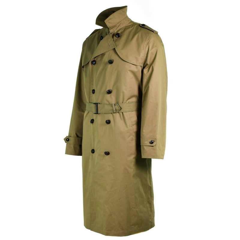 Original Dutch army trench coat men's Khaki formal officer coat with lining belt loops double breasted