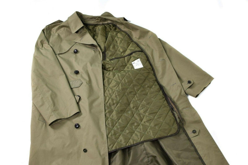 Original Dutch army trench coat men's Khaki formal classic officer coat detachable liner lining