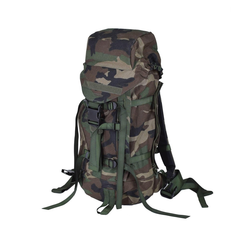 Original Dutch military daypack marines backpack hiking camping woodland 40L main compartment elastic drawstring cord stopper