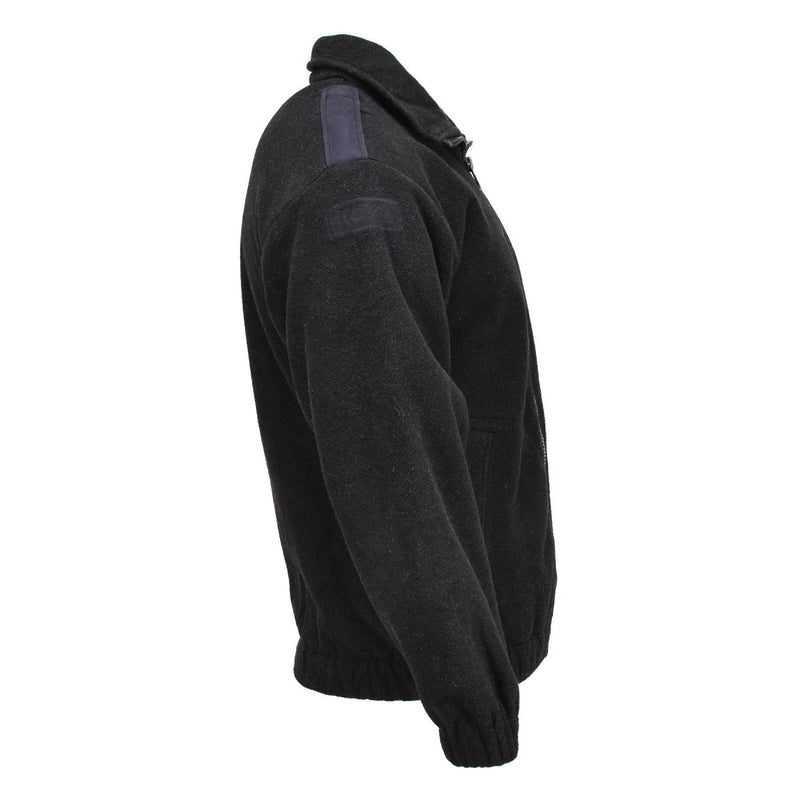 Original Dutch Military Police fleece jacket warm sweater winter jumper black shoulder epaulets