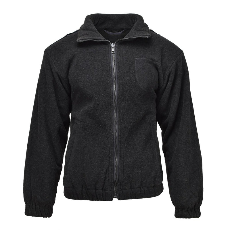 Original Dutch Military Police fleece jacket thermal warm sweater winter jumper black shoulder epaulets
