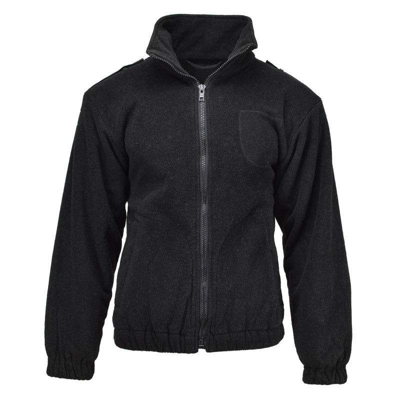 Original Dutch Military Police fleece jacket warm sweater winter jumper black elasticated cuffs and hemline