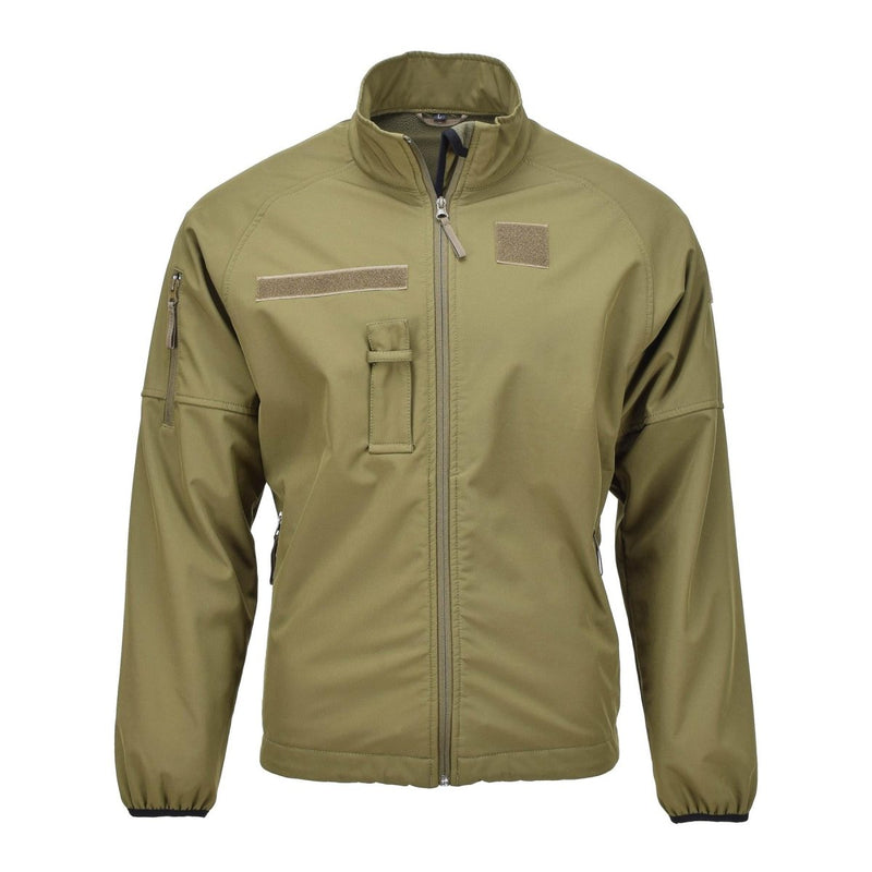 Original Dutch Military soft shell jacket zippered pockets vented armpits olive chest and front pockets