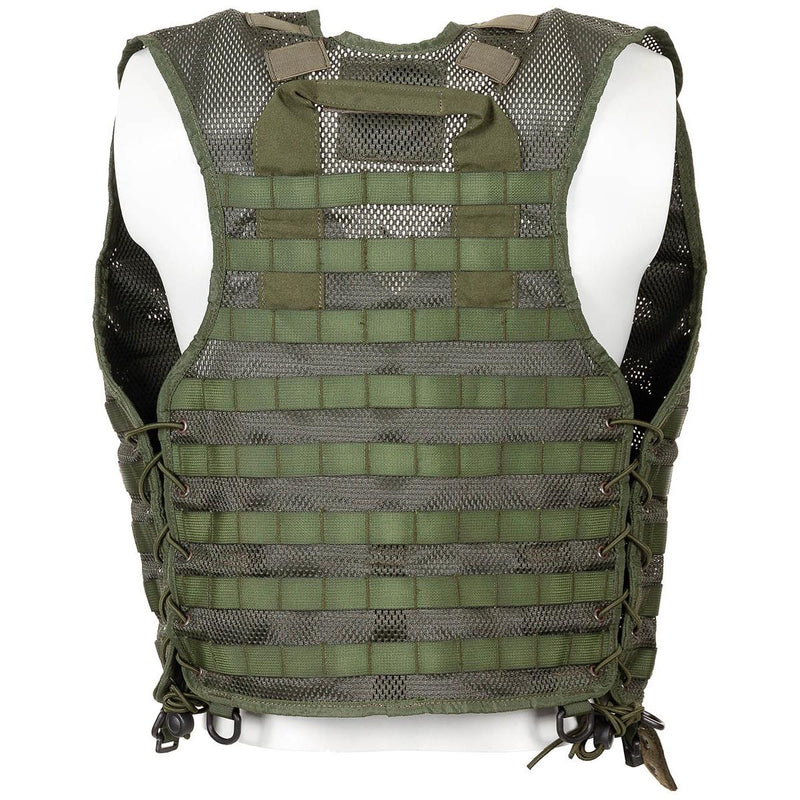 Original Dutch Military vest only green tactical combat equipment molle system adjustable hook and loop shoulders