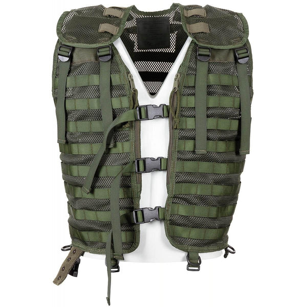 Original Dutch Military vest only green tactical combat equipment molle system durable polyester nylon canvas construction