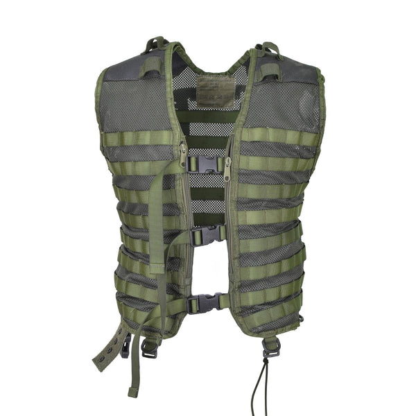 Original Dutch Military vest only green tactical combat reinforced shoulders adjustable front buckle plastic hardware buckle