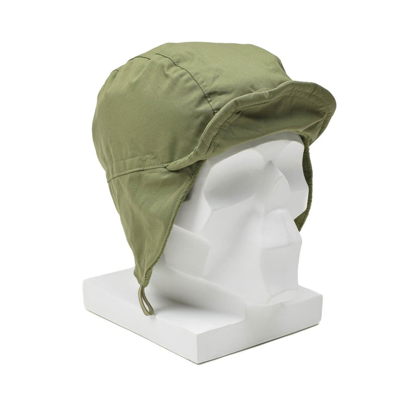 Original Dutch paratrooper hat ranger cap ear flaps for extra warmth brim windproof olive surplus