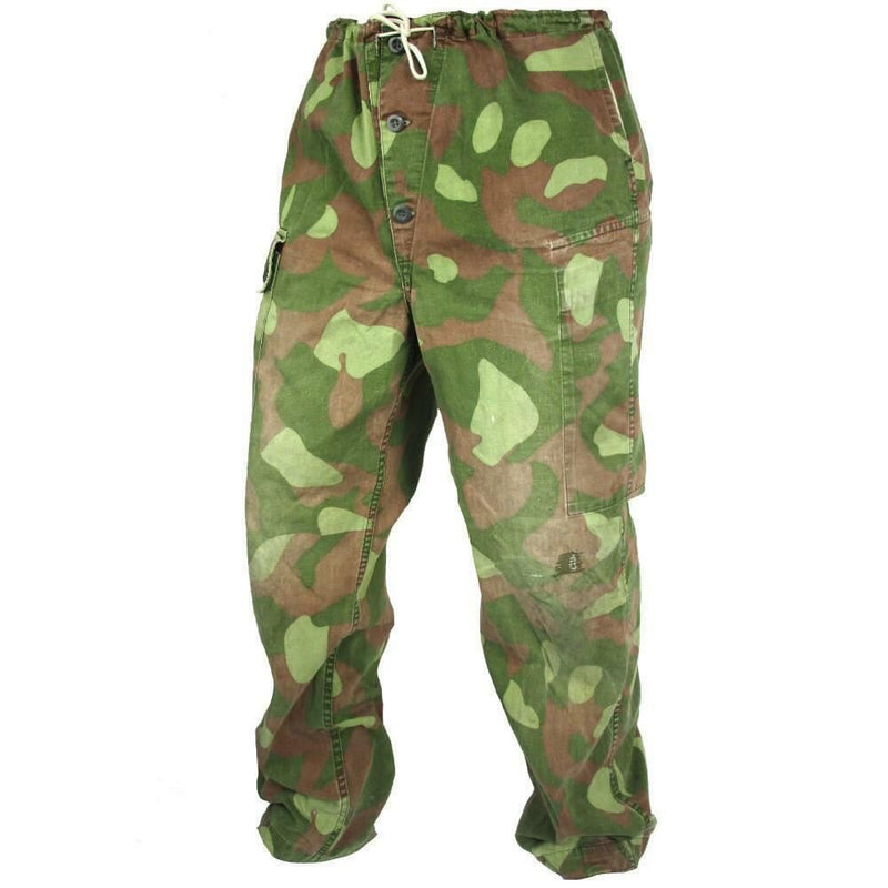 Original vintage Finnish army camo pants M-62 Reversible adjustable waist suit trousers military issue