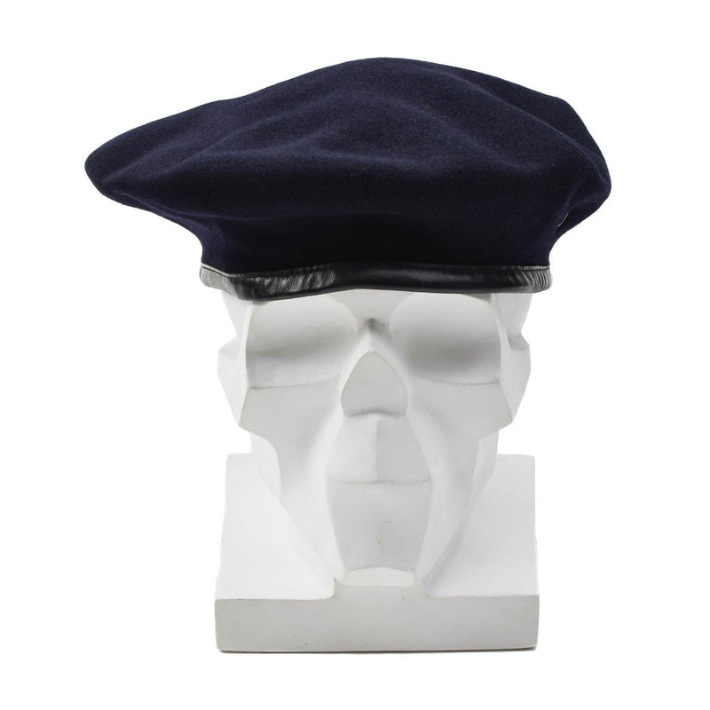 Vintage French Army dark blue wool beret command lightweight cap