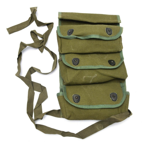 Original French army grenade pouch military ammo magazine 3 cells bag case