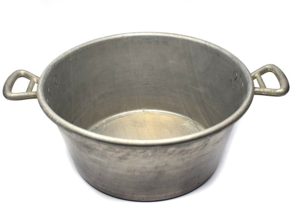 Original French Army Large cooking pot aluminum lightweight military mess tin pot pan side handles