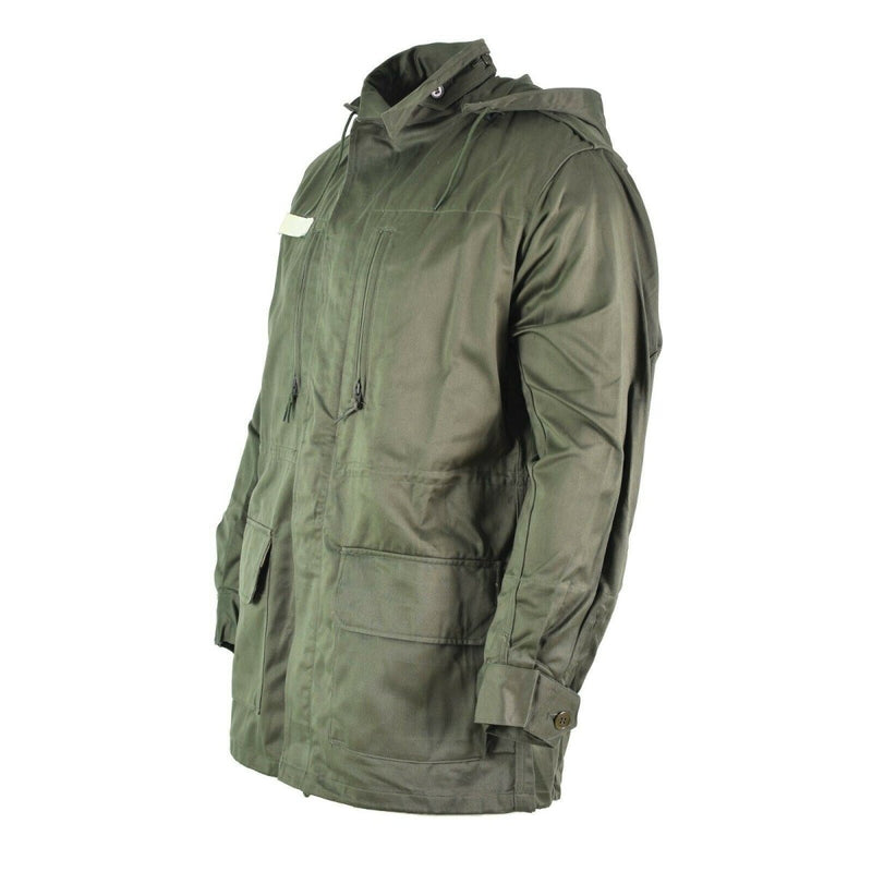 French army Olive OD jacket fatigue combat military hooded parka sateen