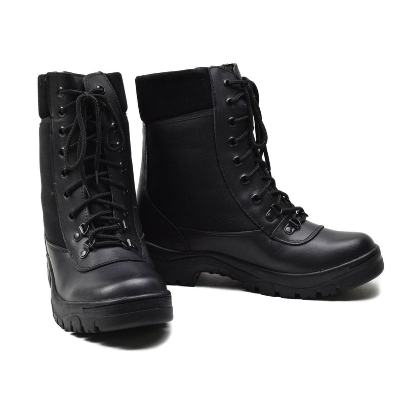 Original French military black leather breathable boots lightweight army oil resistant reinforced heel for extra durability