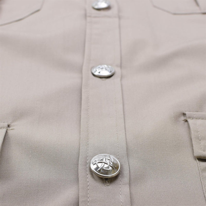 Original French military foreign legion khaki dress shirts short sleeves chest pocket buttons closure
