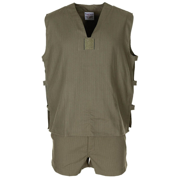 Original French military jungle sleeveless olive shirt tactical lightweight all seasons breathable V-neck